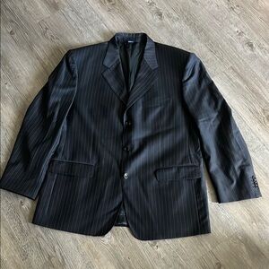 Ermenegildo Zegna Men's Black tan Pinstripe wool Blazer 44R